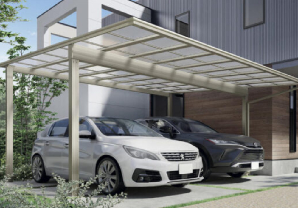 フーゴ【カーポート】2台用 54-57 ロング柱H25