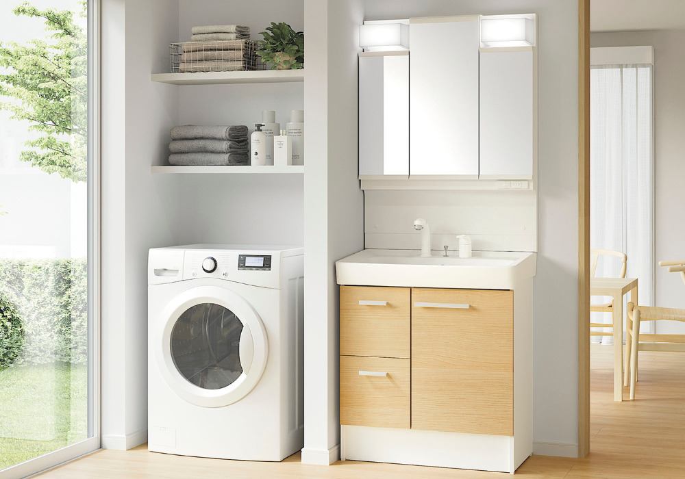 オフト【洗面】広々水滴が残りにくいスロープ形状