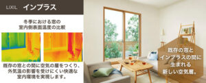 LIXILの断熱窓「インプラス」の機能紹介。クリックすると、インプラスのリフォームプランに遷移します。