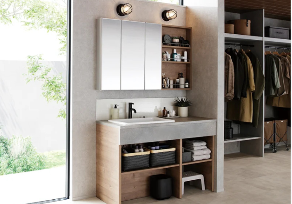 ドレーナ【洗面台】造作するように、自由に自分らしい洗面空間