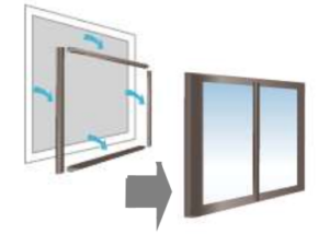 外窓を交換しているイラスト